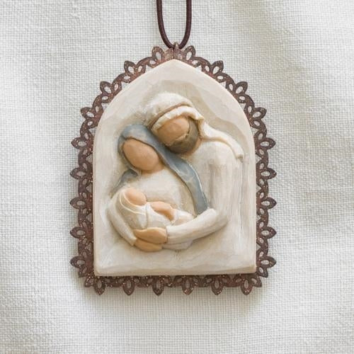 Holy Family Metal-edged Willow Tree® Ornaments Sculpted by Susan Lordi