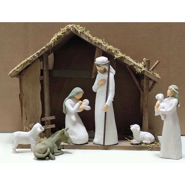 Our Exclusive Mossed Stable Only Compatible with Nativity  (Figures Not Included)